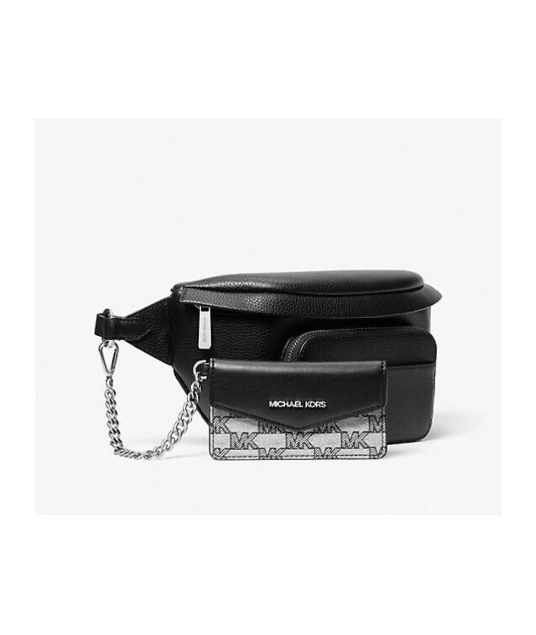 MICHAEL KORS Черная кожаная поясная сумка, фото 2