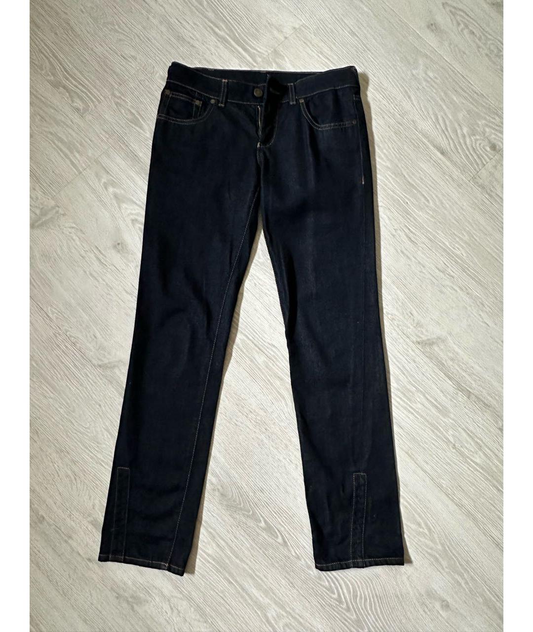 ALEXANDER MCQUEEN Темно-синие хлопковые прямые джинсы, фото 6