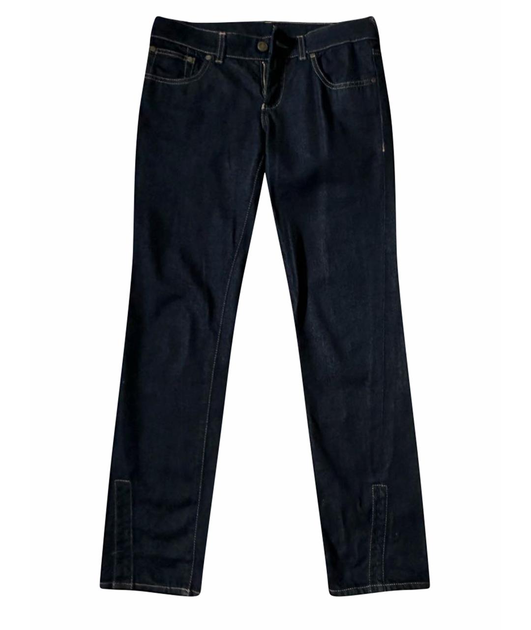 ALEXANDER MCQUEEN Темно-синие хлопковые прямые джинсы, фото 1