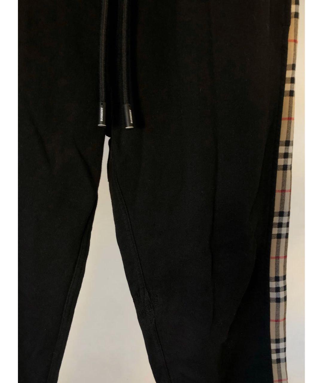 BURBERRY Черные хлопковые повседневные брюки, фото 4