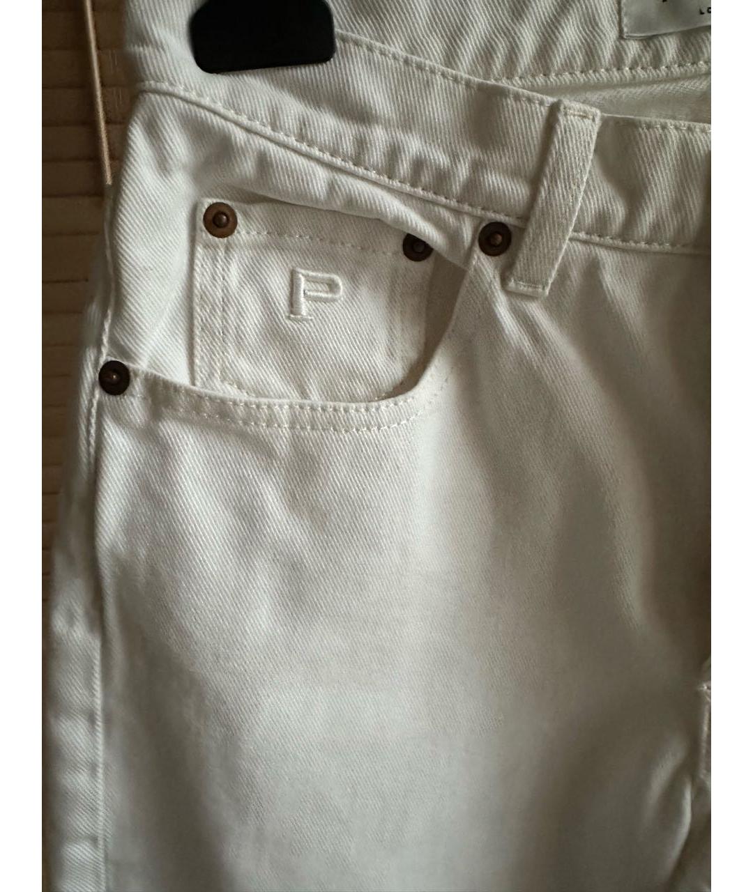PHILOSOPHY DI LORENZO SERAFINI Белые хлопковые прямые джинсы, фото 4