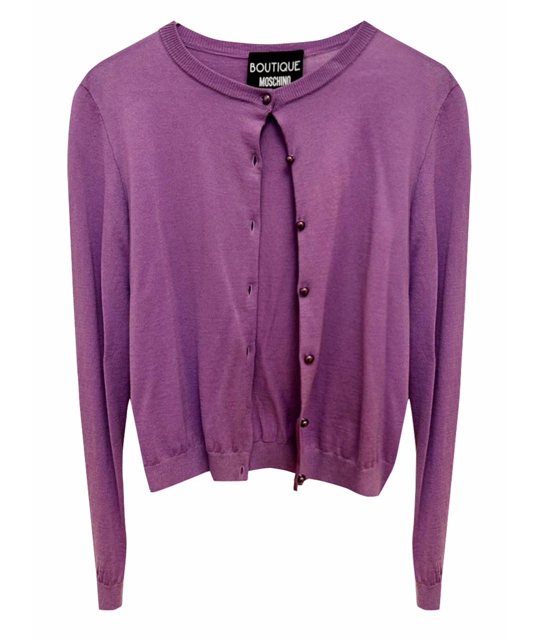 BOUTIQUE MOSCHINO Фиолетовый шерстяной жакет/пиджак, фото 1