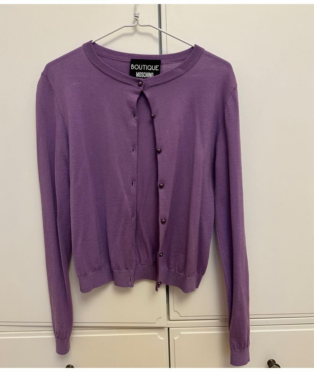 BOUTIQUE MOSCHINO Фиолетовый шерстяной жакет/пиджак, фото 7