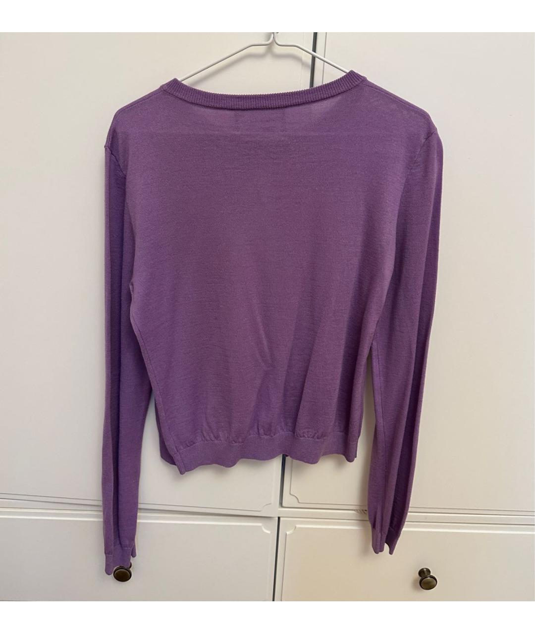 BOUTIQUE MOSCHINO Фиолетовый шерстяной жакет/пиджак, фото 3