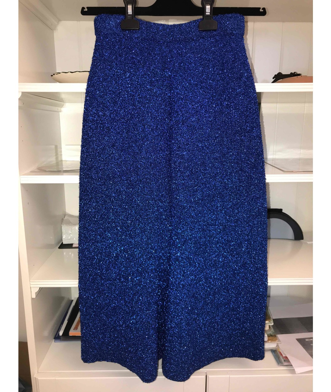 BALENCIAGA Синяя полиэстеровая юбка миди, фото 2