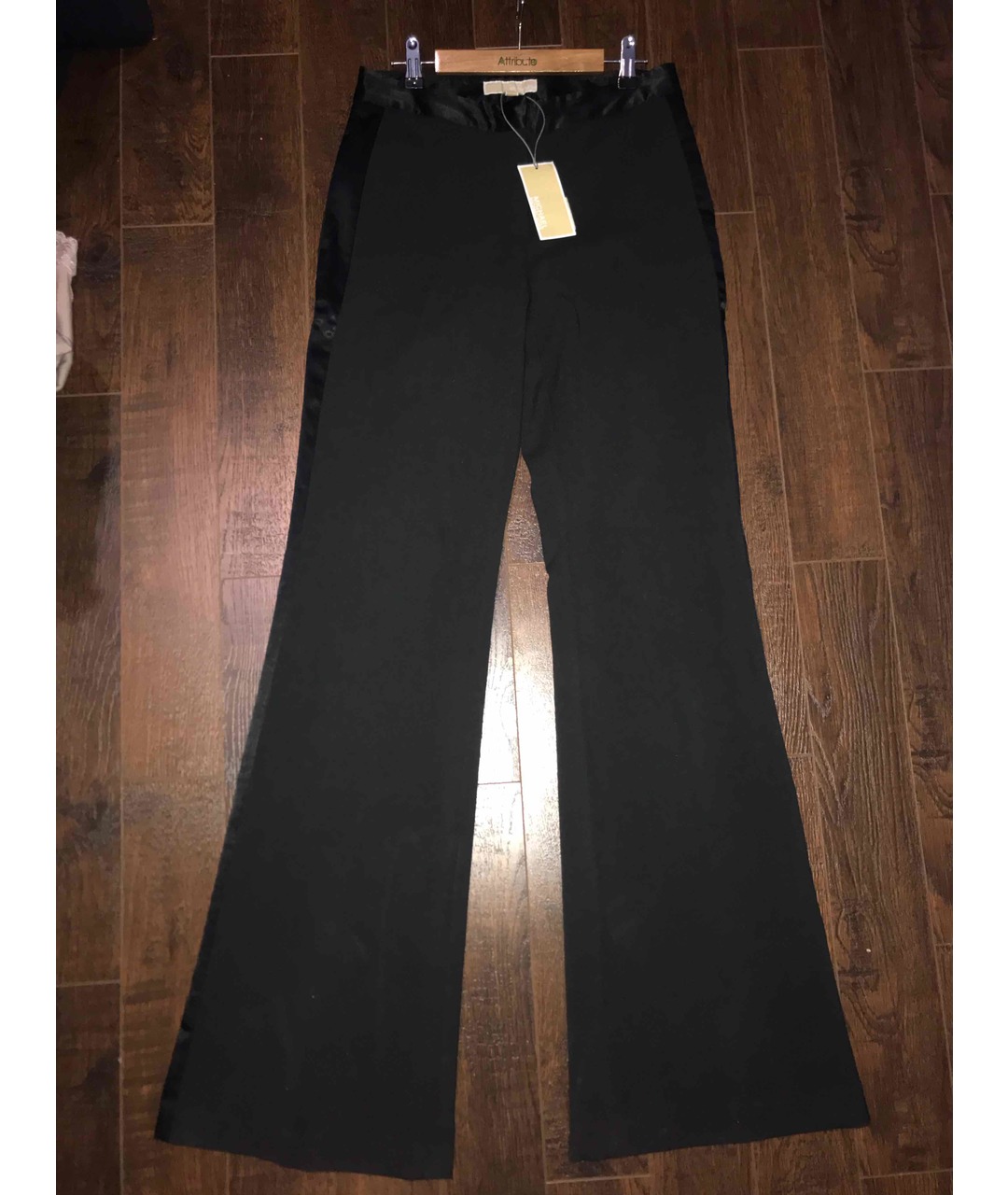 MICHAEL KORS Черные полиэстеровые брюки широкие, фото 5