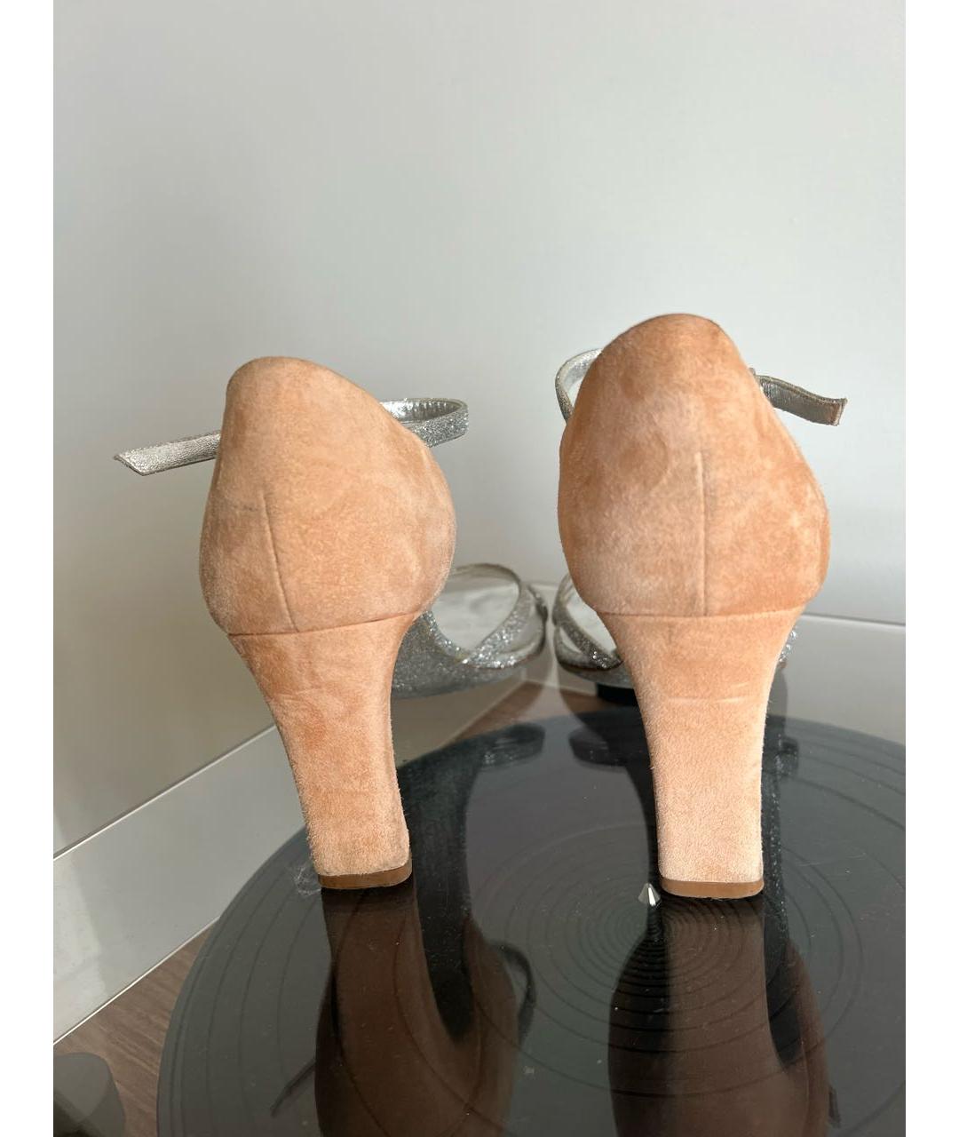 DRIES VAN NOTEN Коралловые замшевые босоножки, фото 3