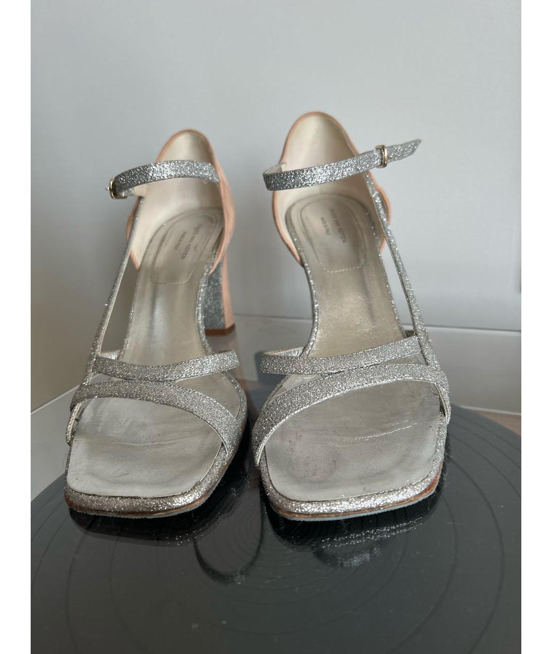 DRIES VAN NOTEN Коралловые замшевые босоножки, фото 7