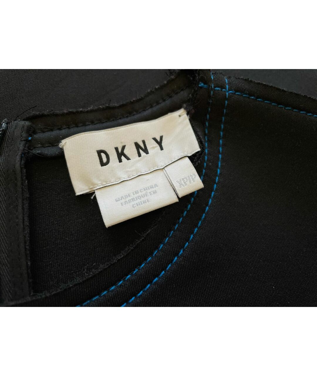 DKNY Темно-синее полиэстеровое повседневное платье, фото 4