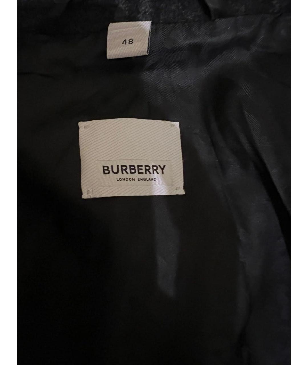 BURBERRY Антрацитовая шерстяная куртка, фото 3