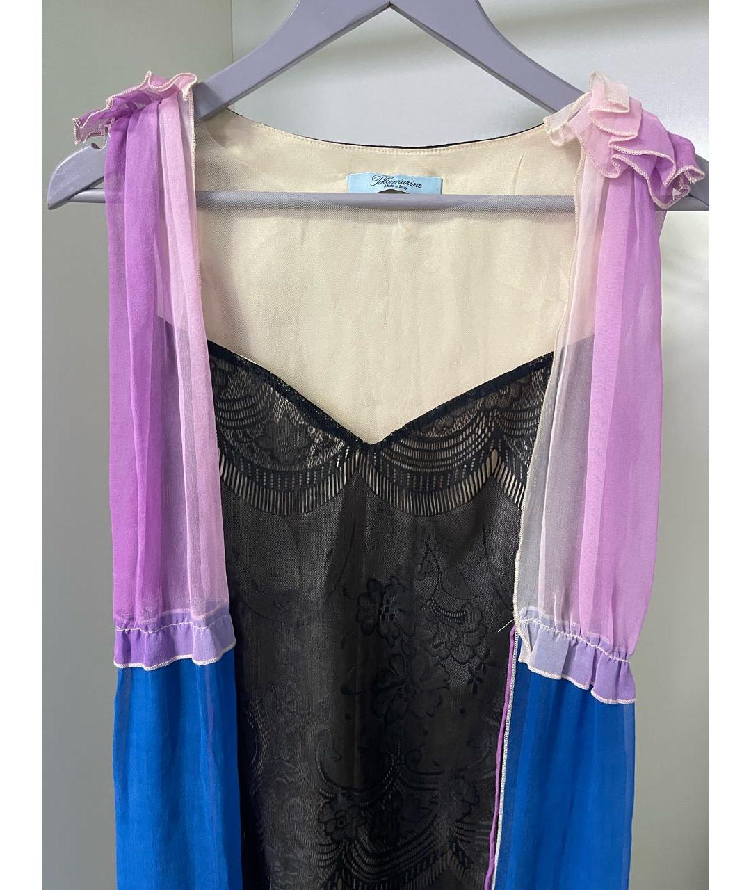 BLUMARINE Мульти шелковое платье, фото 2