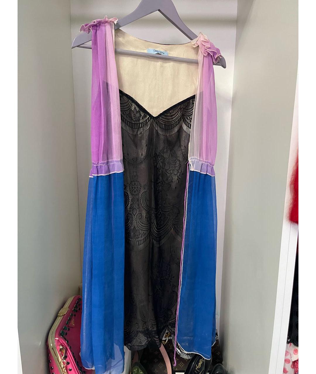 BLUMARINE Мульти шелковое платье, фото 6