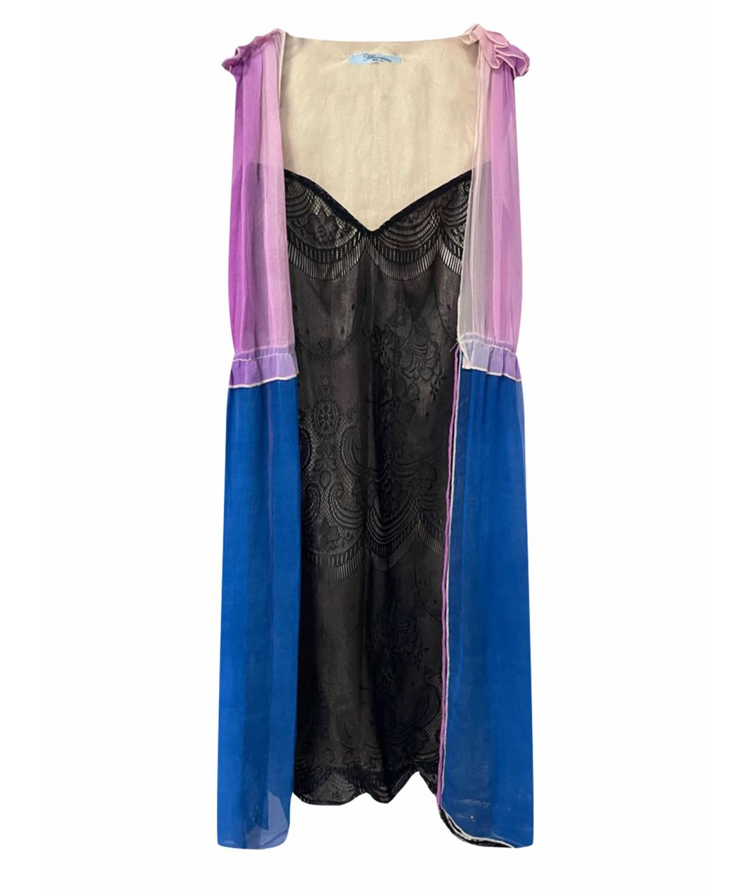 BLUMARINE Мульти шелковое платье, фото 1