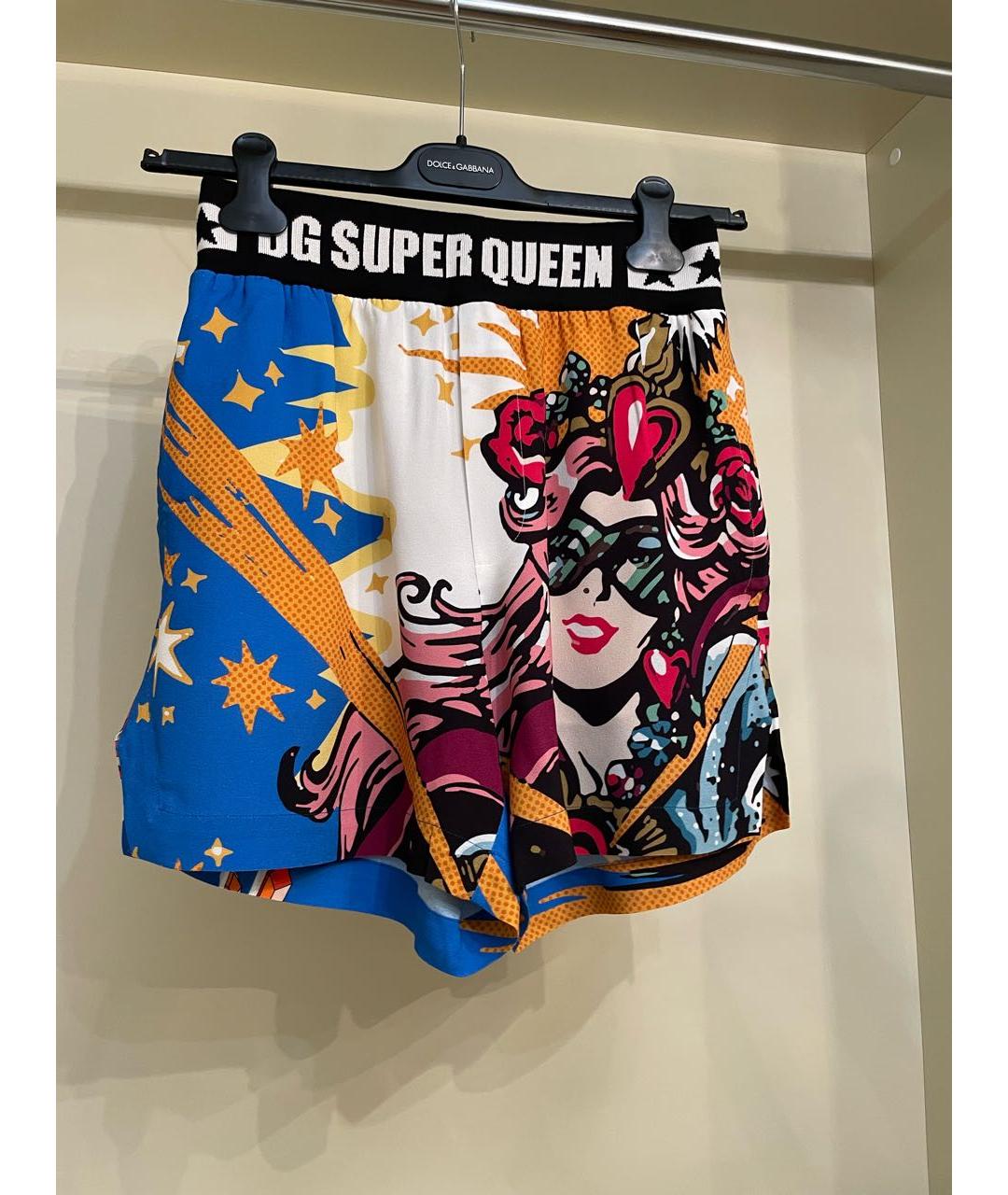 DOLCE&GABBANA Мульти полиэстеровые шорты, фото 4