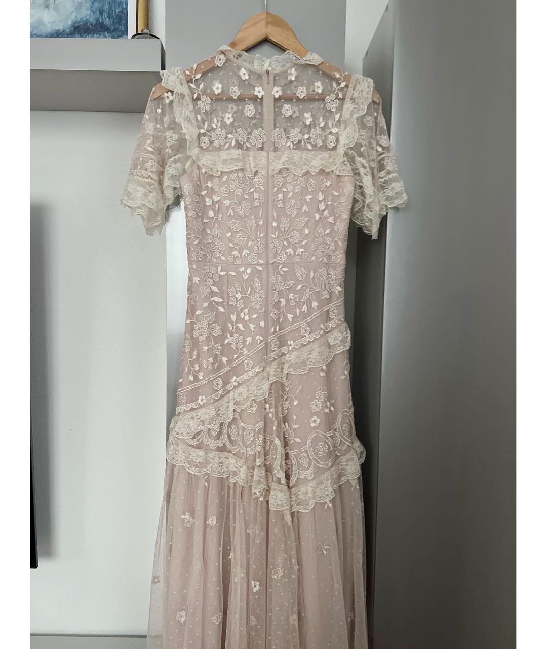 NEEDLE & THREAD Розовое кружевное вечернее платье, фото 2