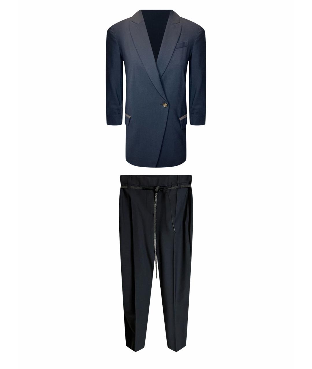 BRUNELLO CUCINELLI Темно-синий костюм с брюками, фото 1