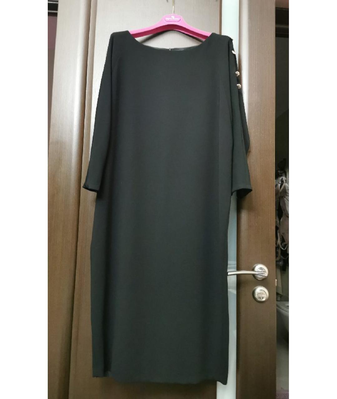 MARINA RINALDI Черное креповое коктейльное платье, фото 7