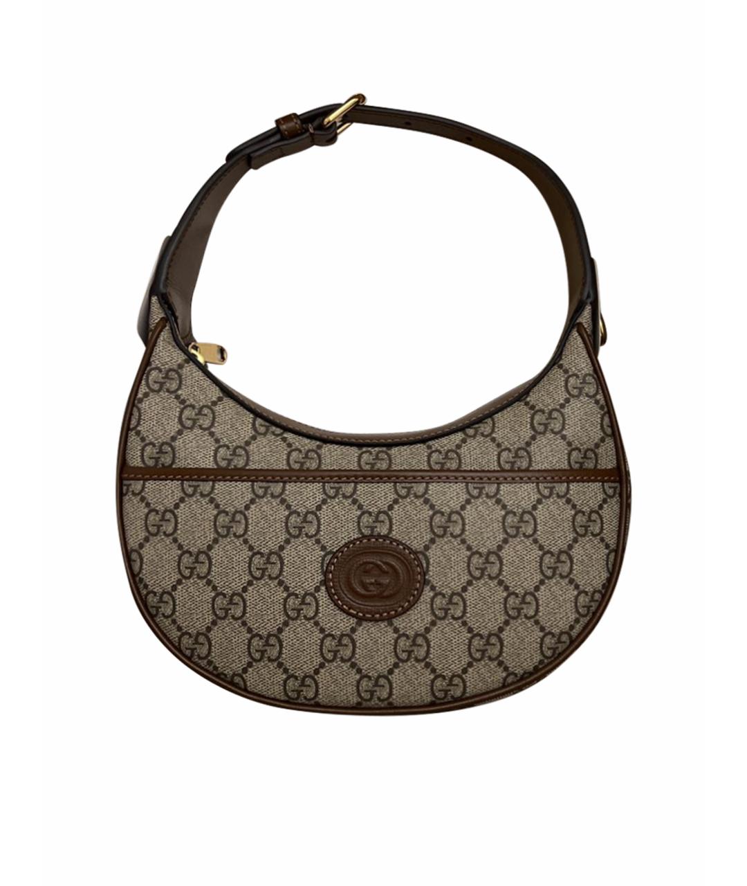 GUCCI Коричневая тканевая сумка через плечо, фото 1