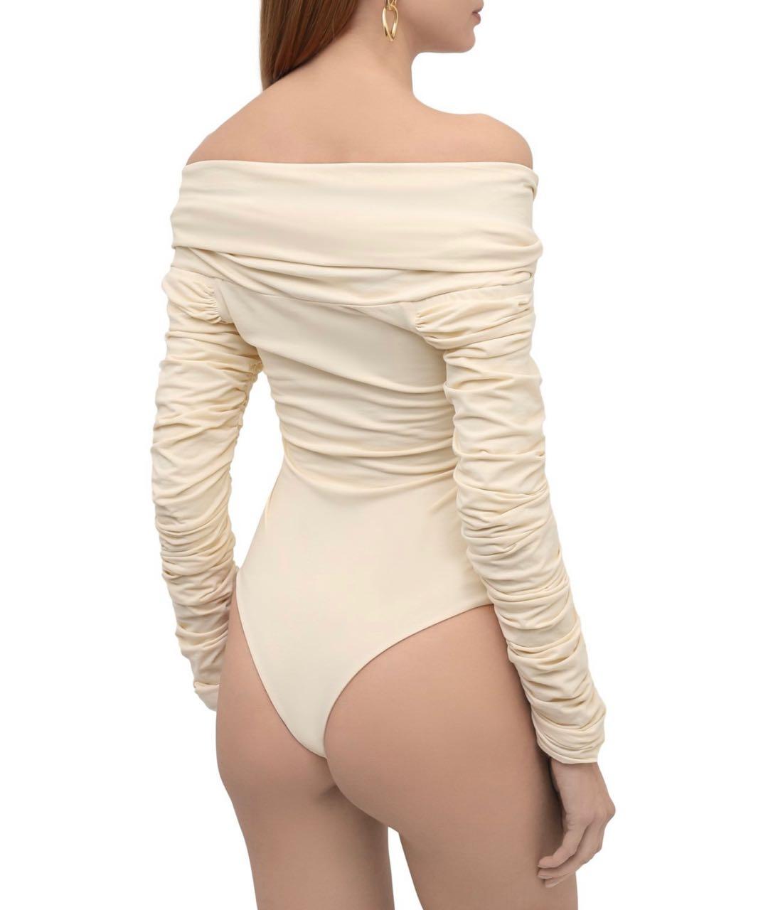 KHAITE Бежевое хлопковое боди, фото 3