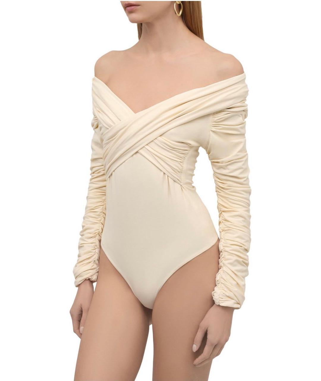 KHAITE Бежевое хлопковое боди, фото 2