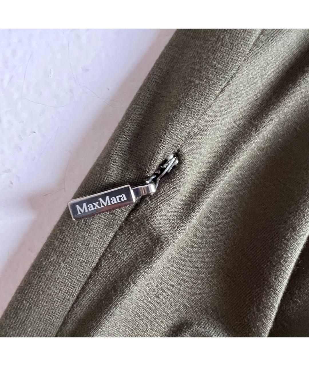 MAX MARA Хаки вискозное повседневное платье, фото 5