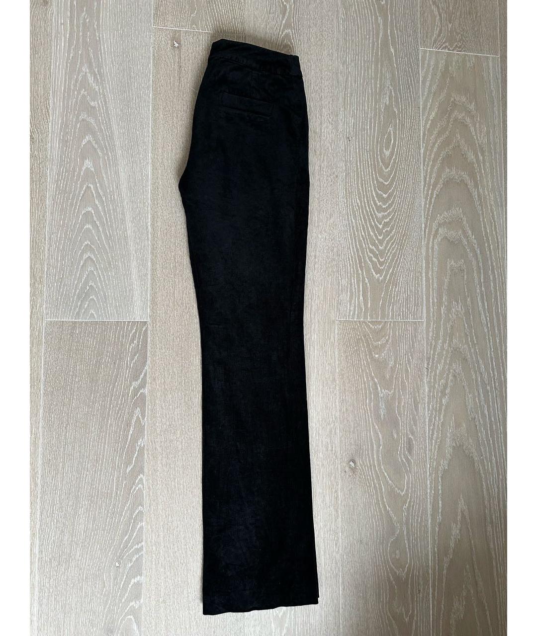 PAULE KA Черные бархатные прямые брюки, фото 3
