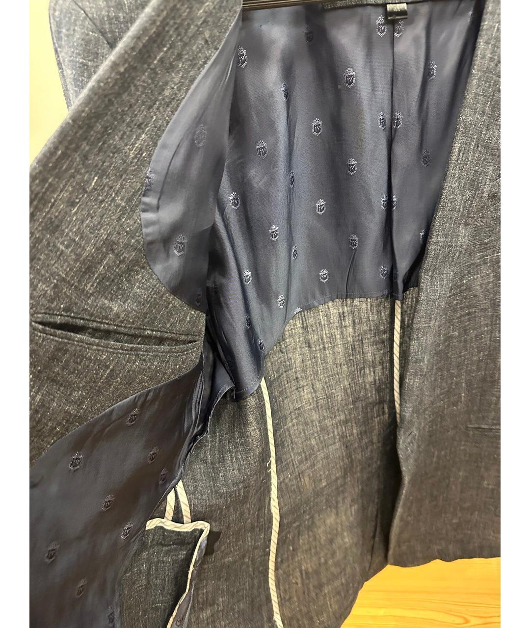 JOHN VARVATOS STAR USA Синий льняной пиджак, фото 4