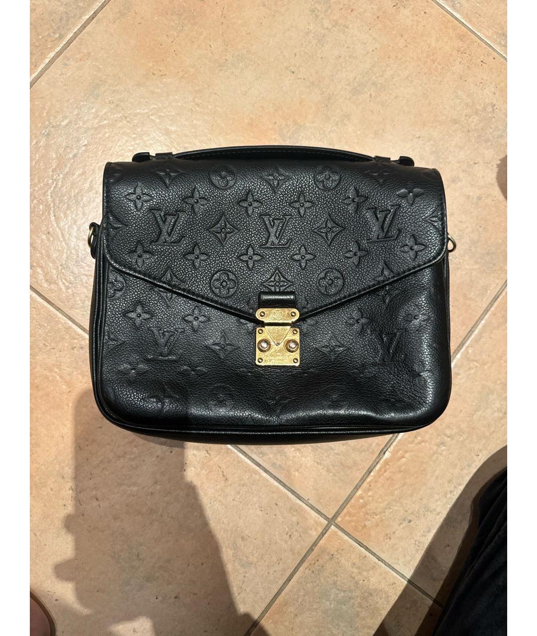 LOUIS VUITTON Черная кожаная сумка через плечо, фото 5