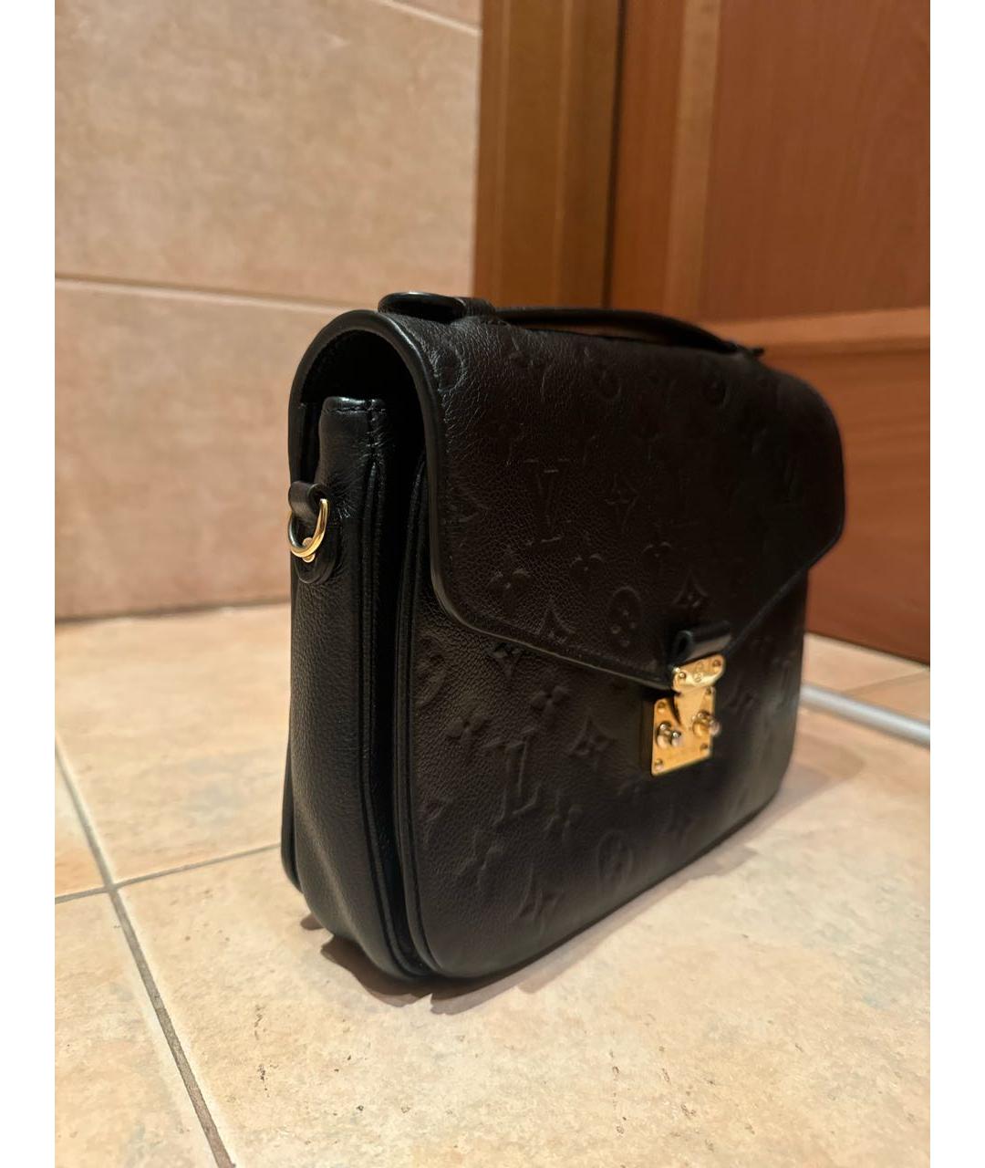 LOUIS VUITTON Черная кожаная сумка через плечо, фото 2
