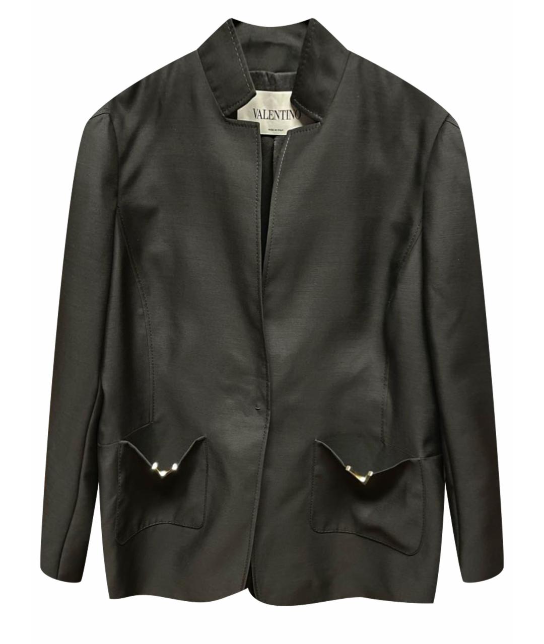 VALENTINO Черный шерстяной жакет/пиджак, фото 1