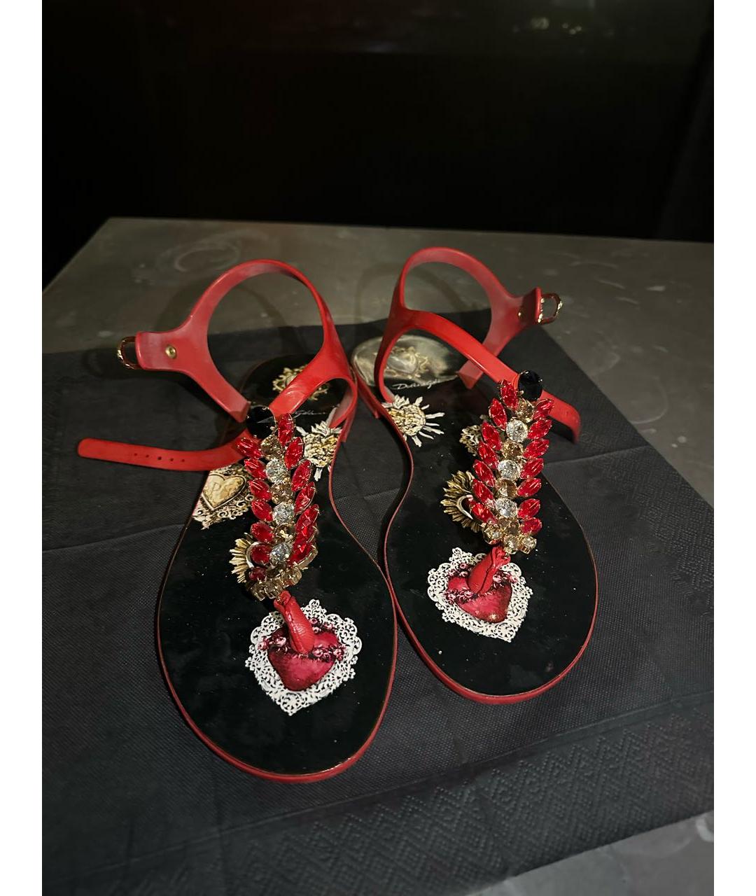 DOLCE&GABBANA Красные резиновые сандалии, фото 2