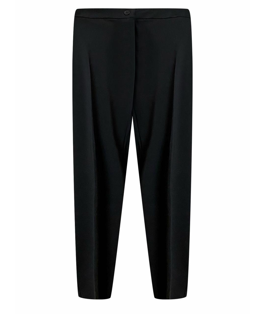 MARINA RINALDI Черные полиэстеровые прямые брюки, фото 1