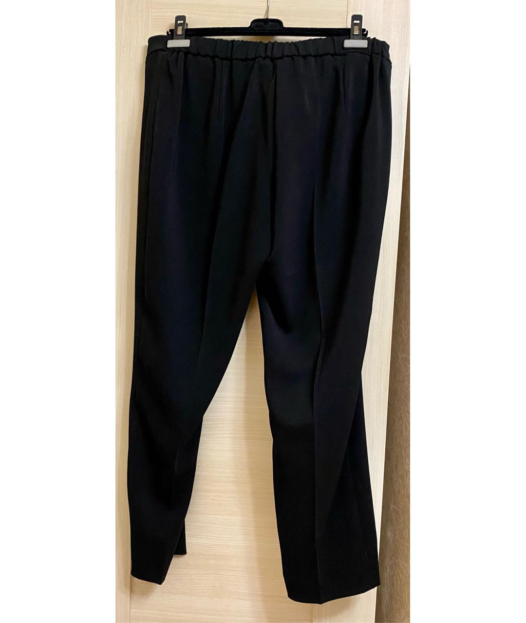 MARINA RINALDI Черные полиэстеровые прямые брюки, фото 2