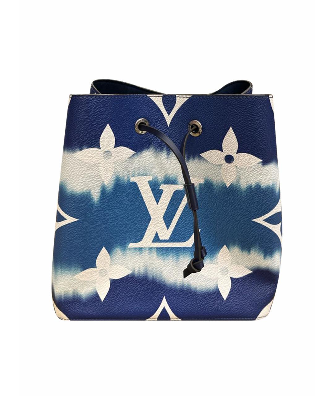 LOUIS VUITTON Синяя сумка тоут из лакированной кожи, фото 1