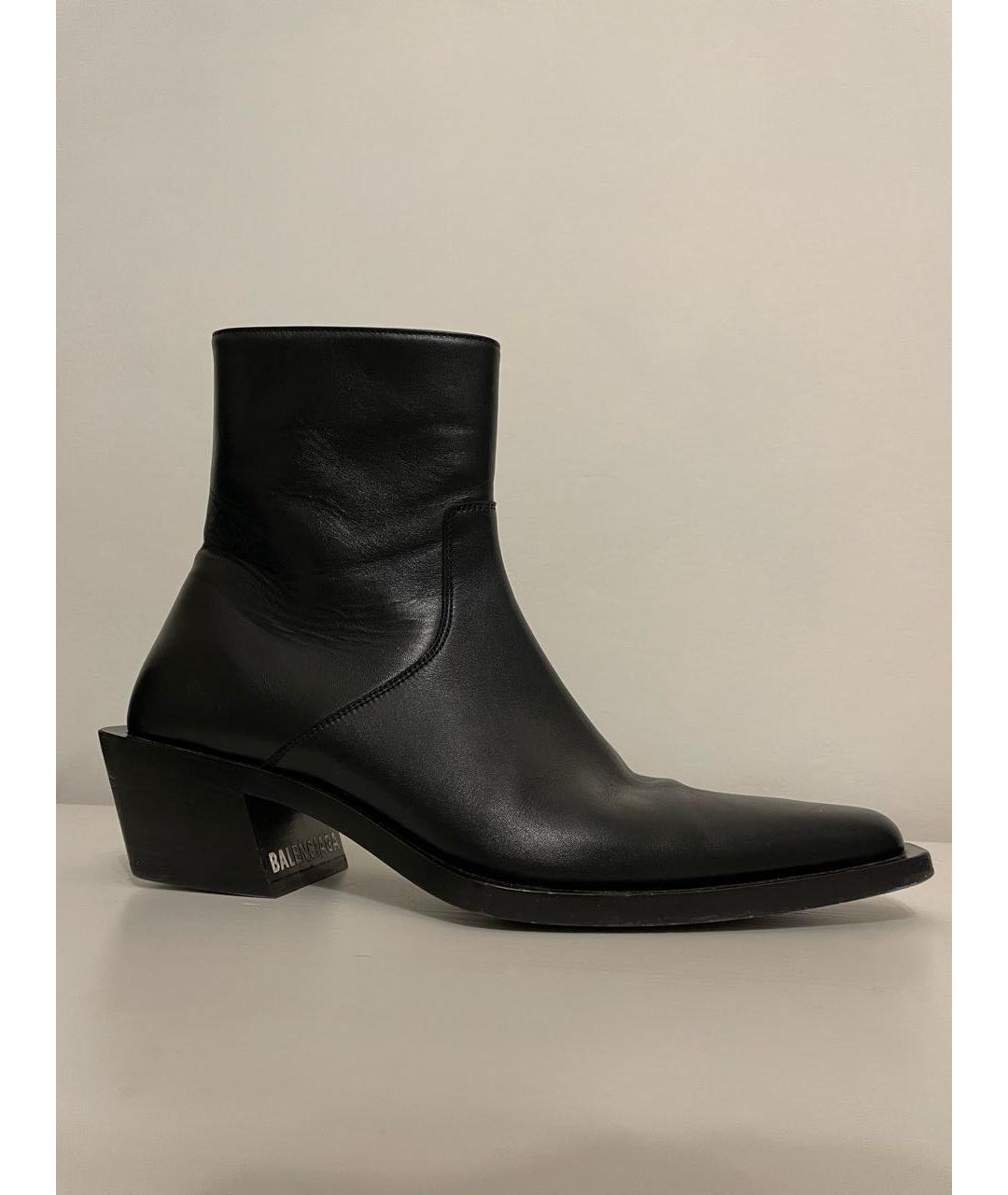 BALENCIAGA Черные кожаные высокие ботинки, фото 9