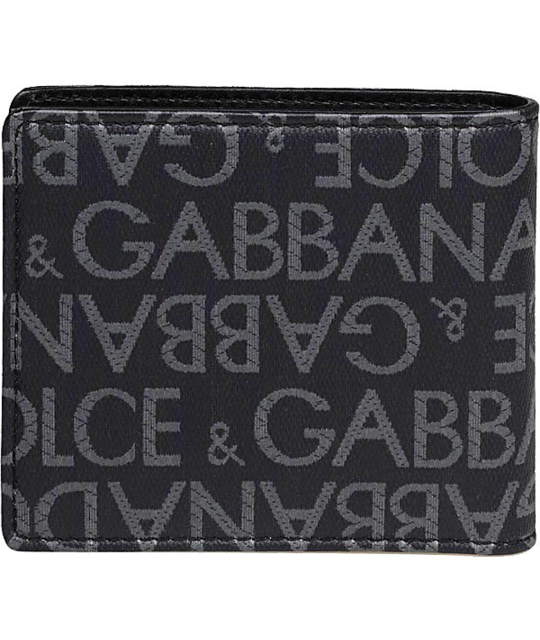 DOLCE&GABBANA Серый кожаный кошелек, фото 2