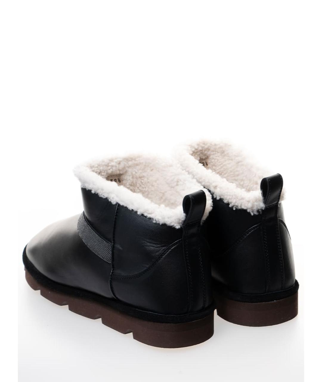 BRUNELLO CUCINELLI Черные кожаные ботинки, фото 2