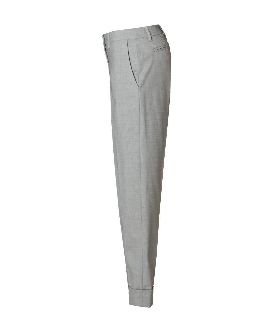 FABIANA FILIPPI Серые шерстяные прямые брюки, фото 3