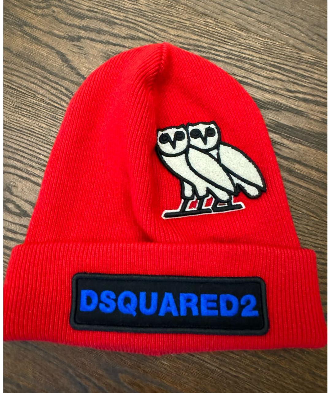 DSQUARED2 Красная шерстяная шапка, фото 5