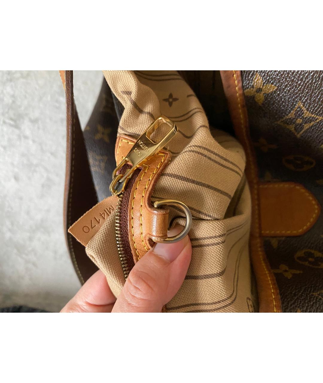 LOUIS VUITTON Коричневая кожаная сумка тоут, фото 6