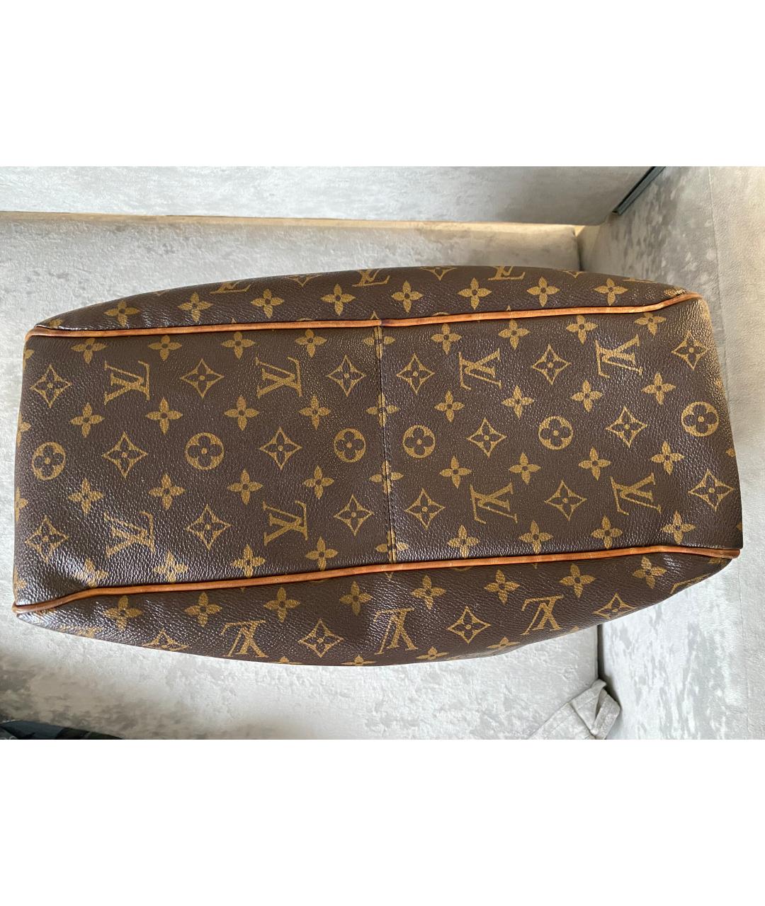 LOUIS VUITTON Коричневая кожаная сумка тоут, фото 8