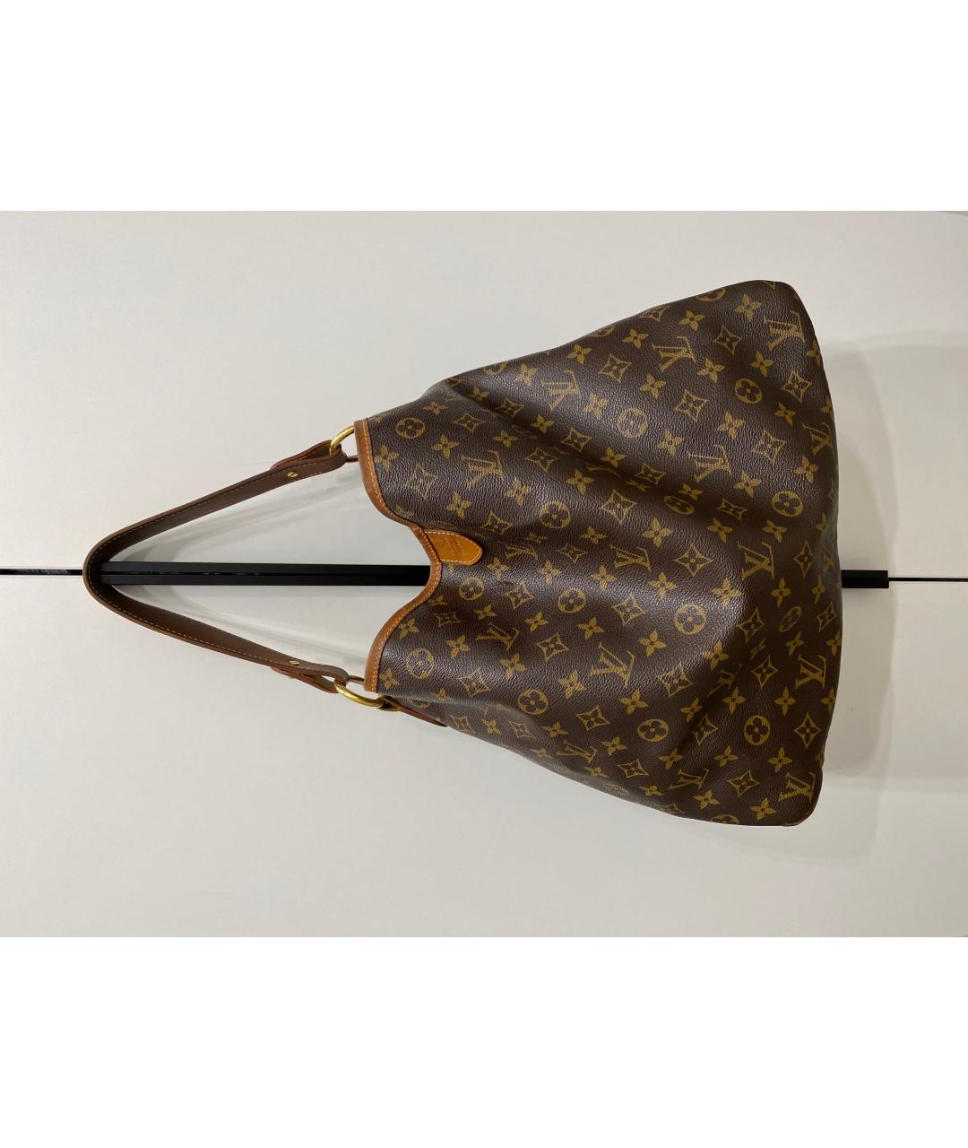 LOUIS VUITTON Коричневая кожаная сумка тоут, фото 9