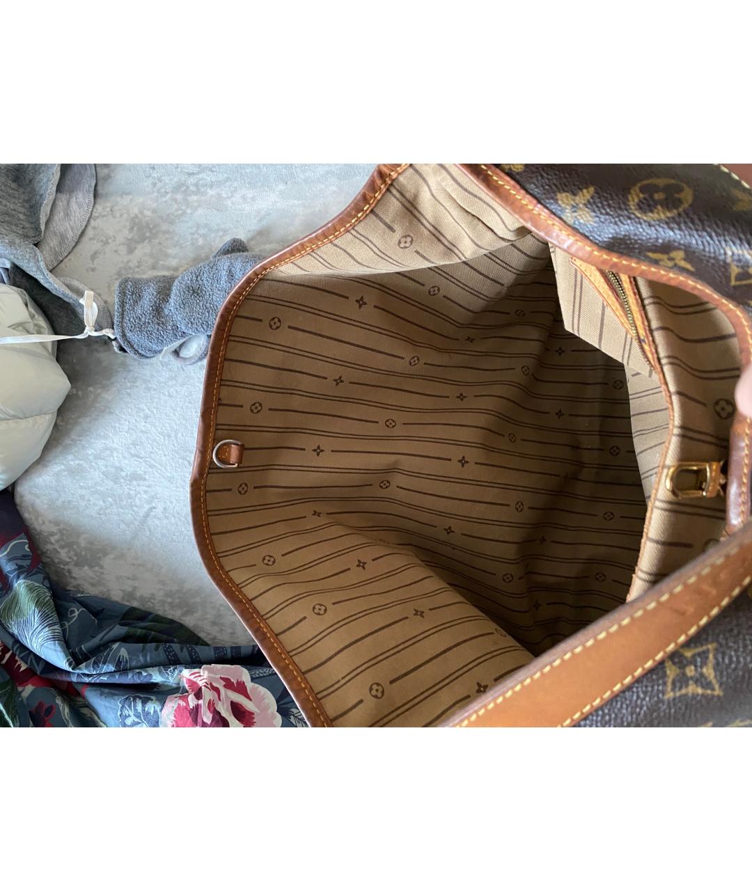 LOUIS VUITTON Коричневая кожаная сумка тоут, фото 5