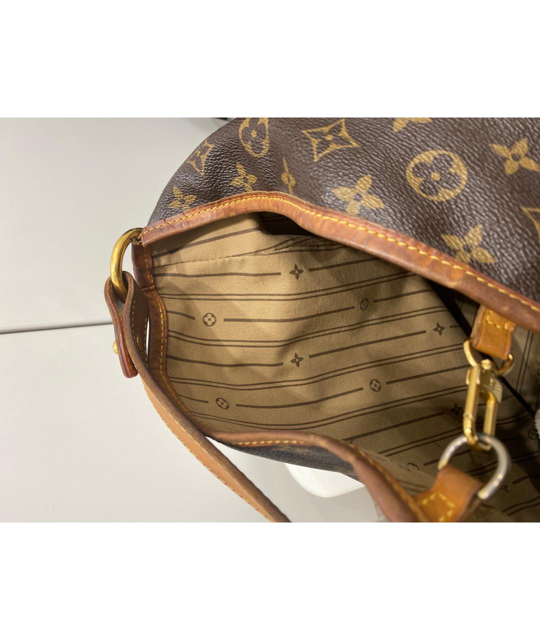 LOUIS VUITTON Коричневая кожаная сумка тоут, фото 4