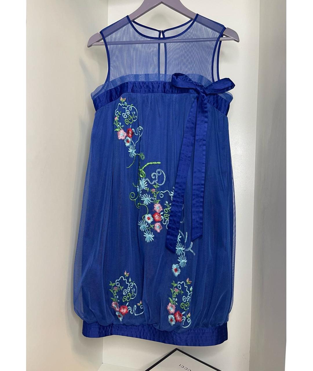 BLUGIRL Синее шелковое платье, фото 3