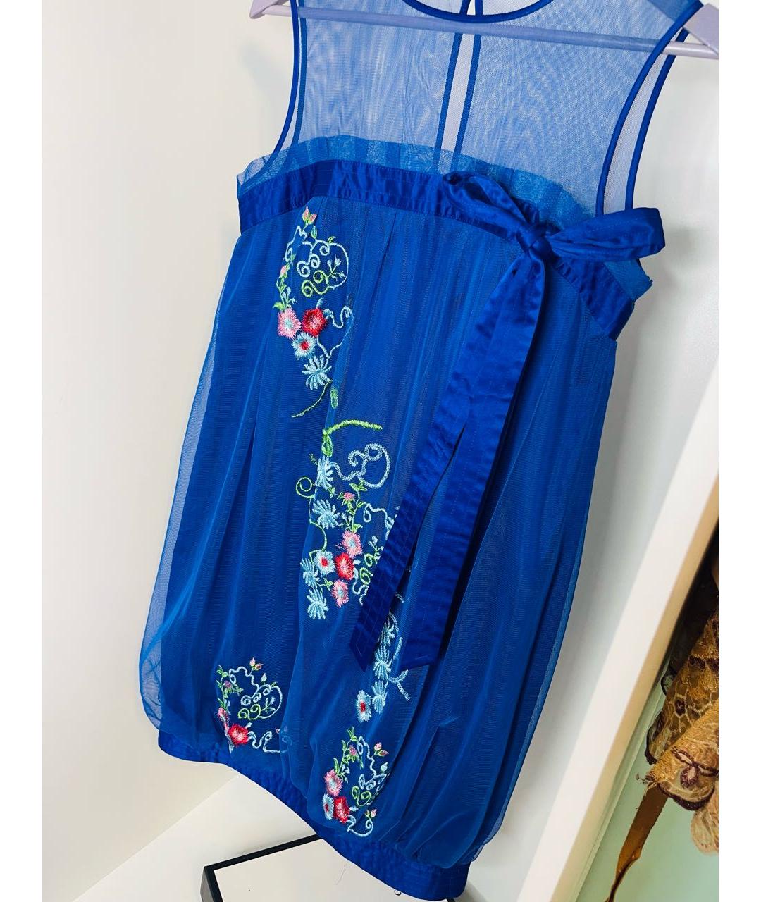 BLUGIRL Синее шелковое платье, фото 5