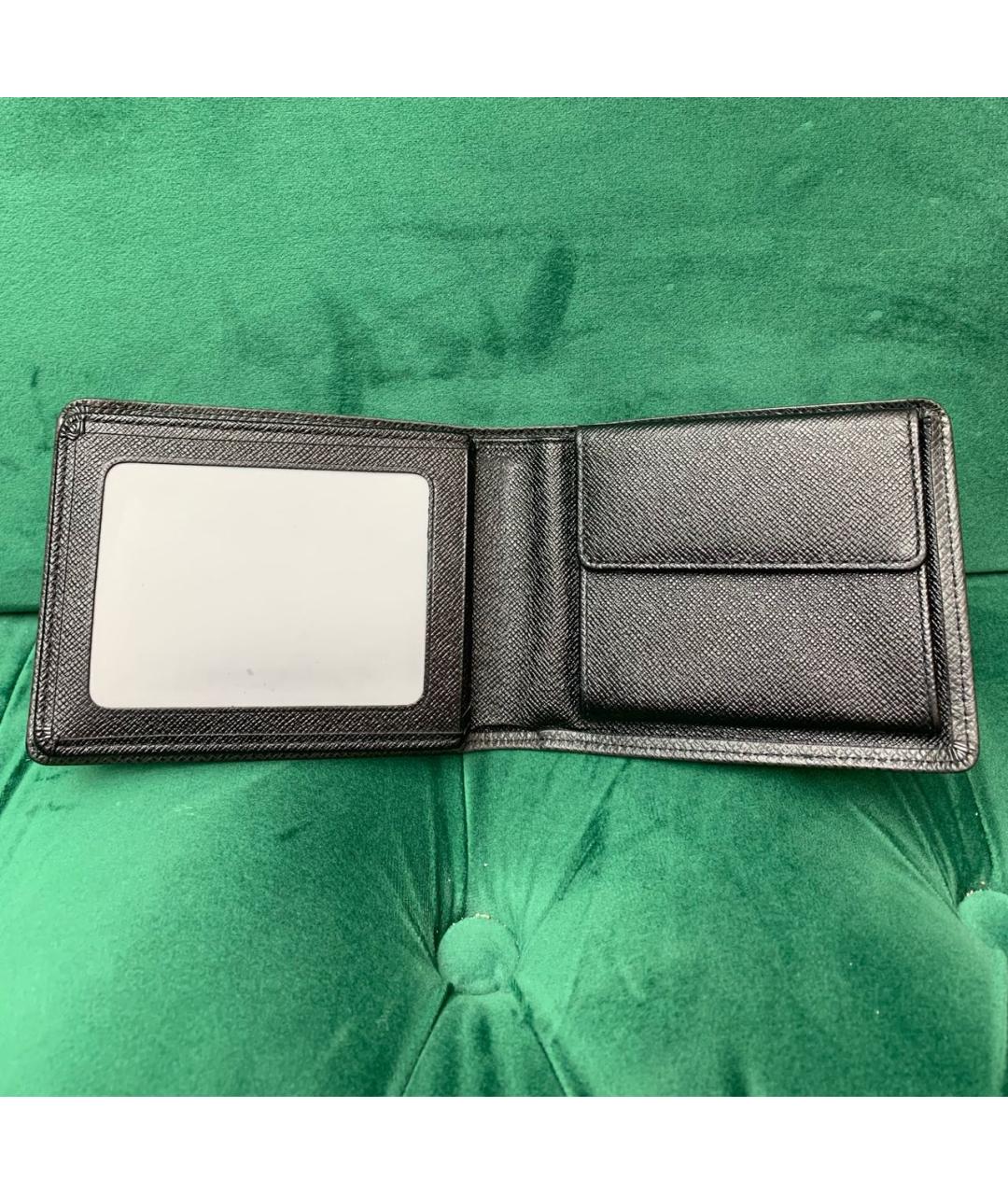 LOUIS VUITTON Черный кожаный кошелек, фото 5