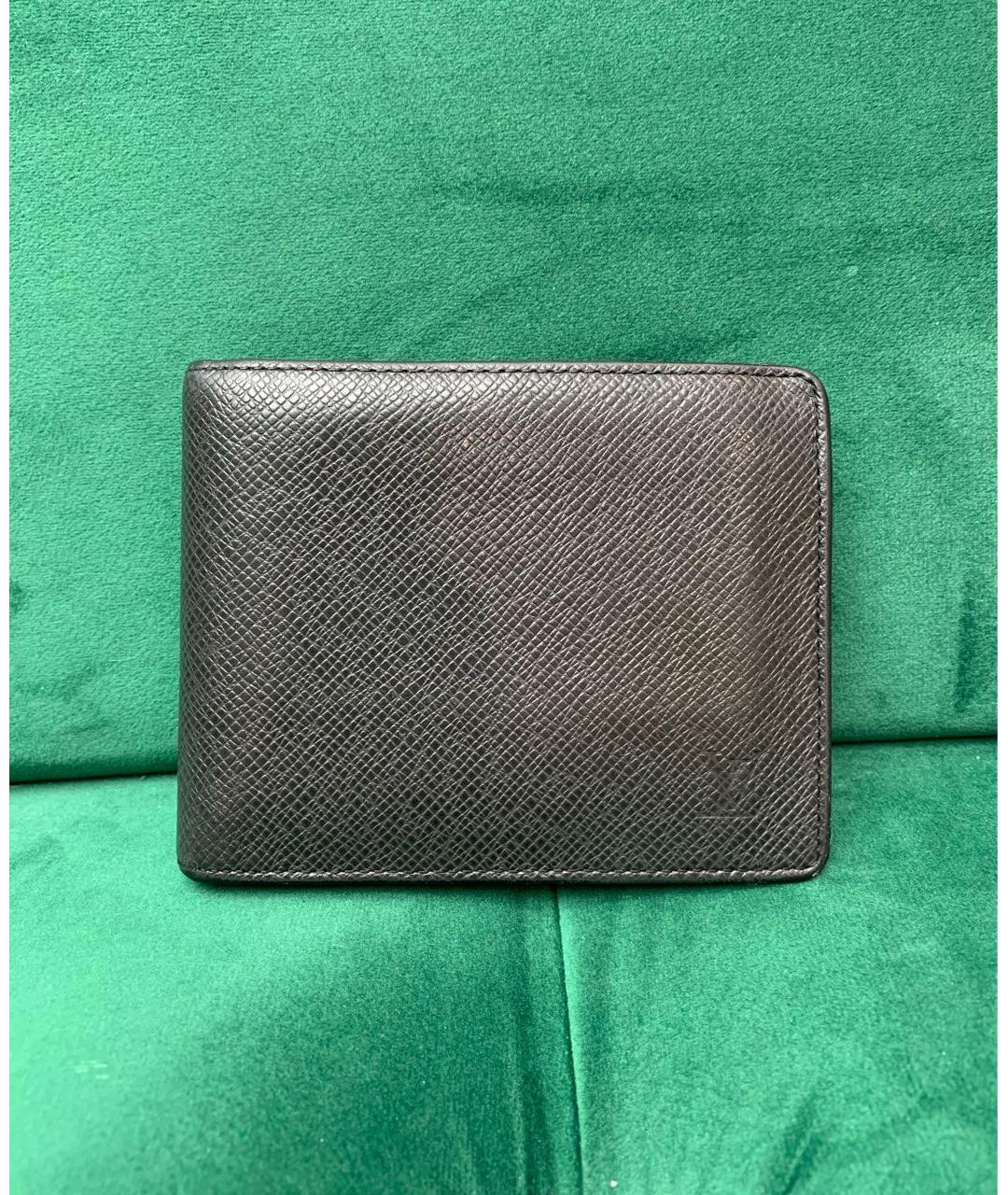 LOUIS VUITTON Черный кожаный кошелек, фото 8