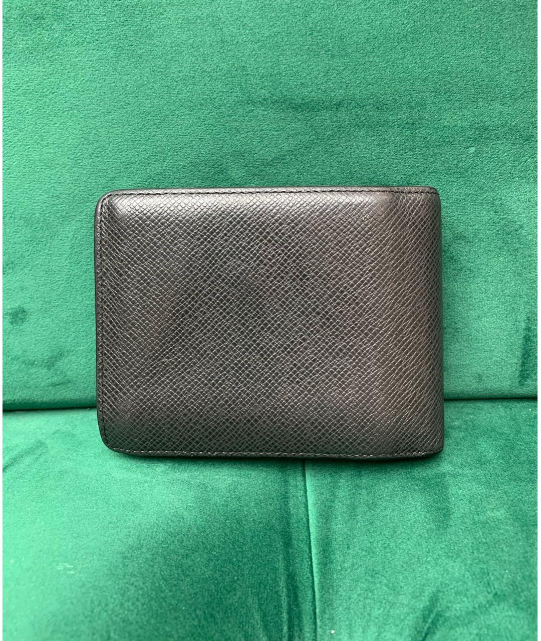 LOUIS VUITTON Черный кожаный кошелек, фото 2