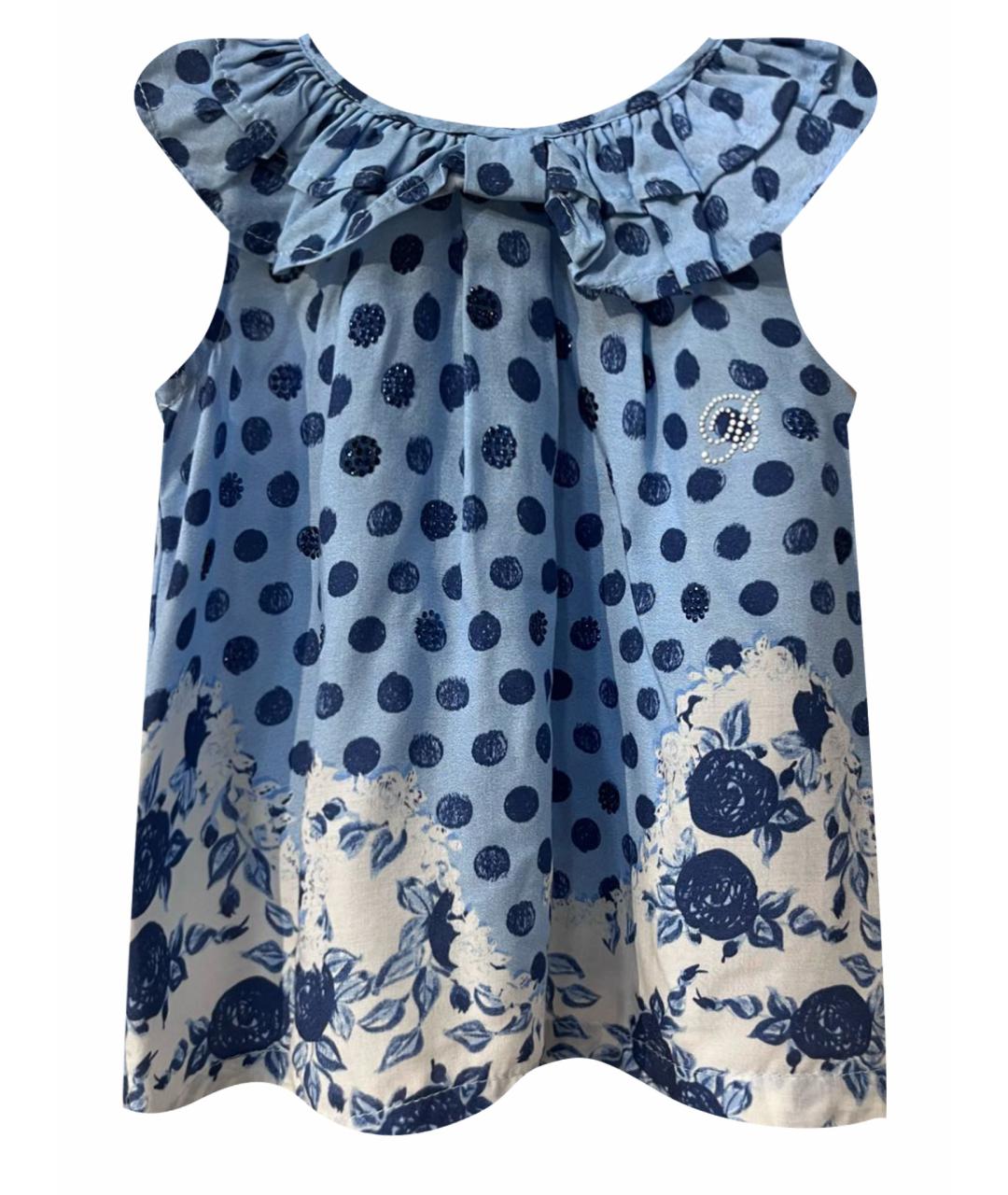 BLUMARINE Голубая вискозная блузка для девочек, фото 1